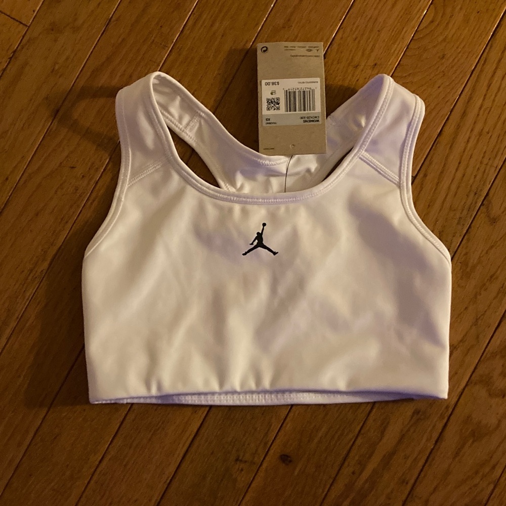 Jordan White Sports Bra
